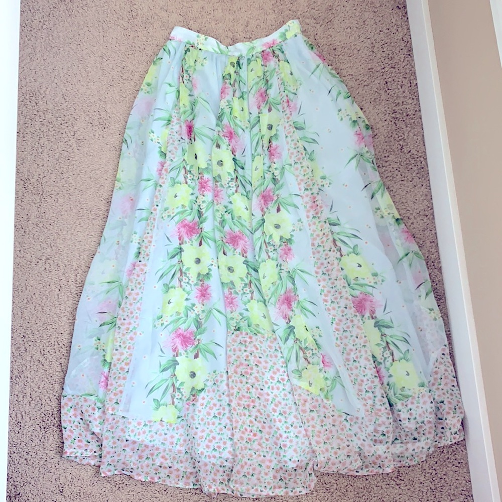 French Connection maxi floral maxi skirt size 2.